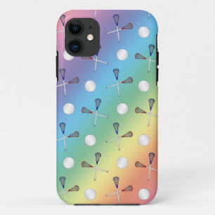 Rainbow lacrosse pattern iPhone 11 case