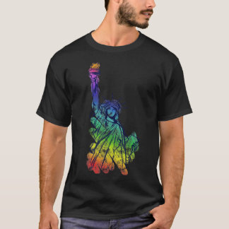 Rainbow Lady Liberty Pride Art T-Shirt