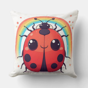 Rainbow Ladybug Soft Kids Decor Cushion
