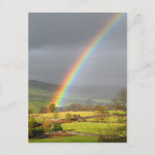 Rainbow landscape postcard