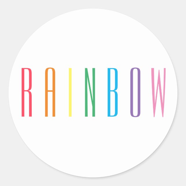 RAINBOW Large Round Stickers (Front)