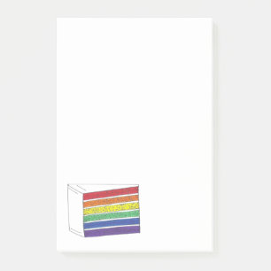 Rainbow Layer Wedding Cake Slice LGBT Gay Pride Post-it Notes