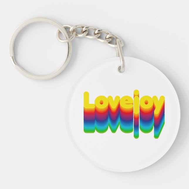 Rainbow Layers Lovejoy Name Label  Key Ring (Front)