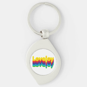 Rainbow Layers Lovejoy Name Label  Key Ring