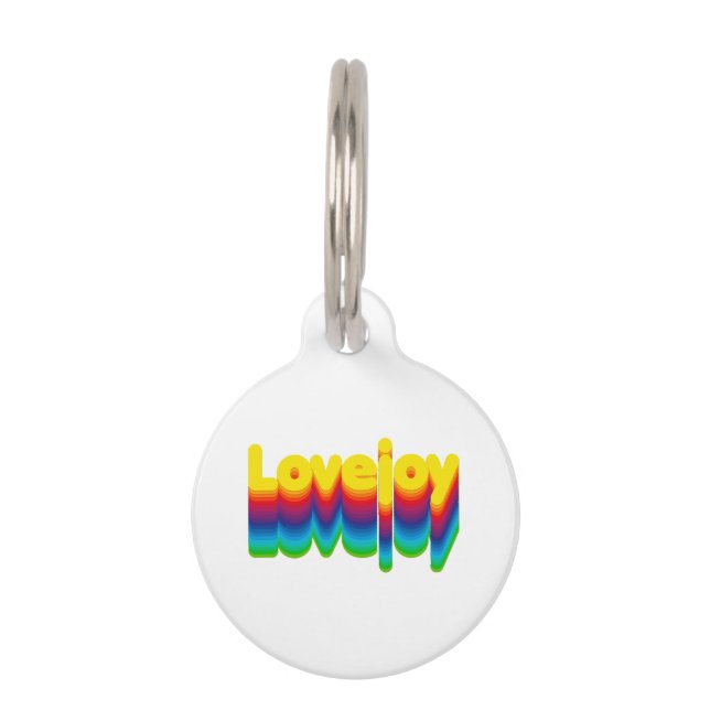 Rainbow Layers Lovejoy Name Label  Pet Tag (Front)