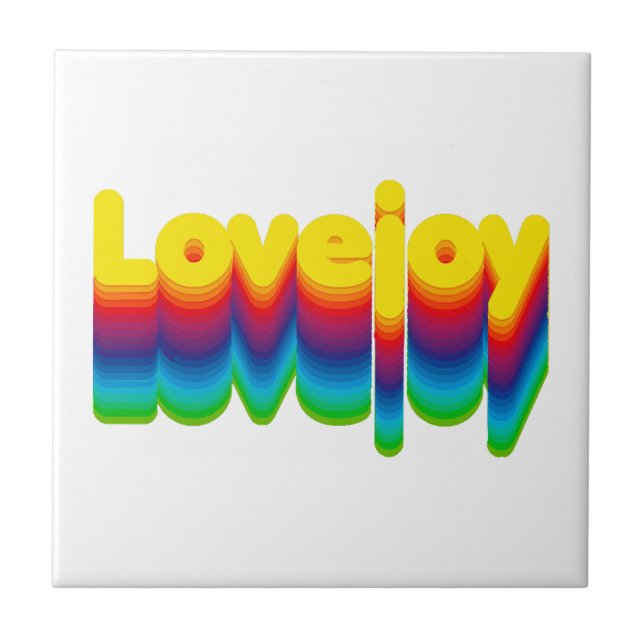 Rainbow Layers Lovejoy Name Label  Tile (Front)