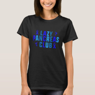 Rainbow Lazy Pancreas Club Diabetes Awareness Blue T-Shirt