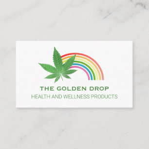 Rainbow Leaf White CBD Business Card