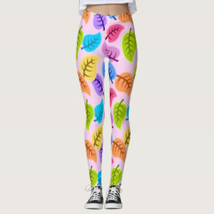 rainbow leaves leggings