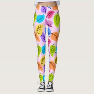 rainbow leaves leggings