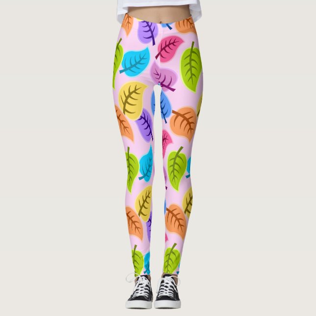 rainbow leaves leggings (Front)