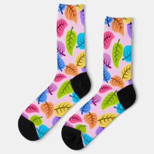 rainbow leaves socks