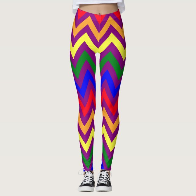 Rainbow Leggings, Colourful Leggings for Women (Front)