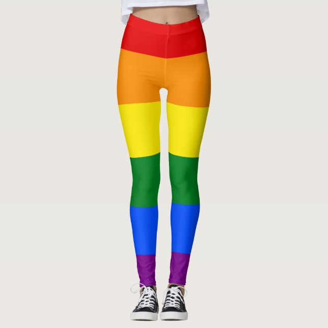 Rainbow Leggings, Colourful Leggings for Women (Front)