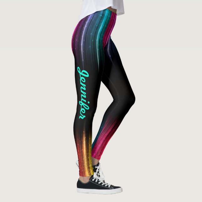 Rainbow Leggings Your Name Women's Exercise Pants (Right)