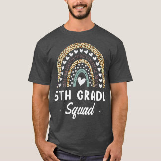 Rainbow Leopard 5th Grade Back To School Teachers  T-Shirt