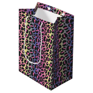 Rainbow Leopard Animal Print Pattern Medium Gift Bag