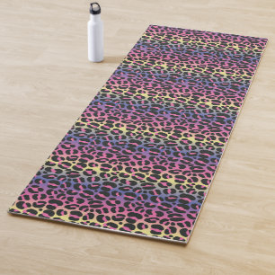 Rainbow Leopard Animal Print Pattern Yoga Mat
