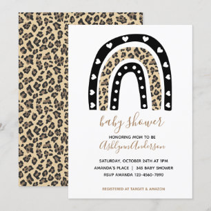 Rainbow Leopard Baby Shower Invitation