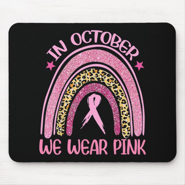 Rainbow Leopard Breast Cancer Awareness October We Mouse Mat (Front)