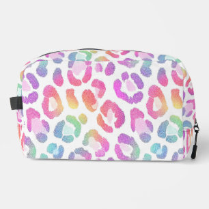 Rainbow Leopard Cosmetic Dopp Kit