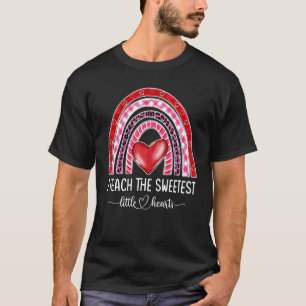 Rainbow Leopard Hearts I Teach The Sweetest Valent T-Shirt