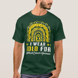 Rainbow Leopard I Wear For Childhood Cancer Awaren T-Shirt