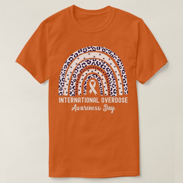 Rainbow Leopard International Overdose Awareness D T-Shirt (Design Front)