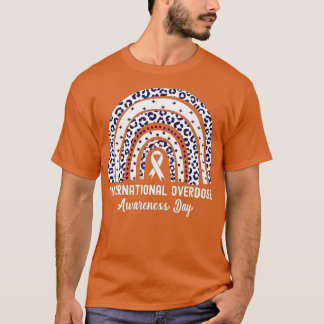 Rainbow Leopard International Overdose Awareness D T-Shirt