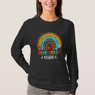 Rainbow Leopard Intervention Teacher Team Back To T-Shirt