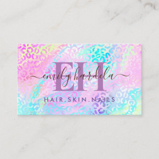 Rainbow Leopard Iridescent Professional Salon  Business Card