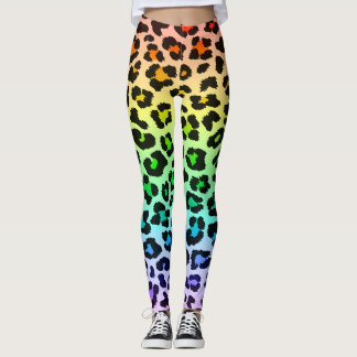 rainbow leopard legging