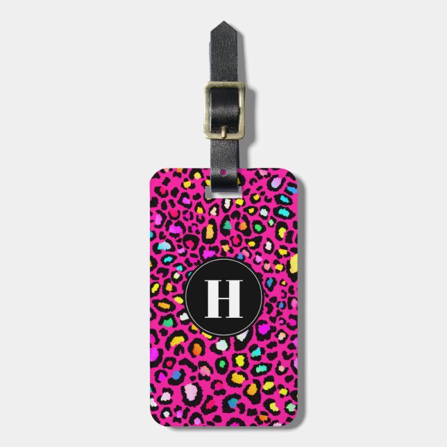 Rainbow Leopard Luggage Tag (Front Vertical)
