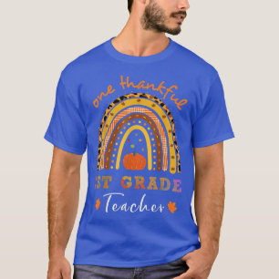 Rainbow Leopard One Thankful 1st Grade Teacher Tha T-Shirt