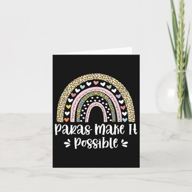 Rainbow Leopard Paras Make It Possible Para Parapr Card (Front)