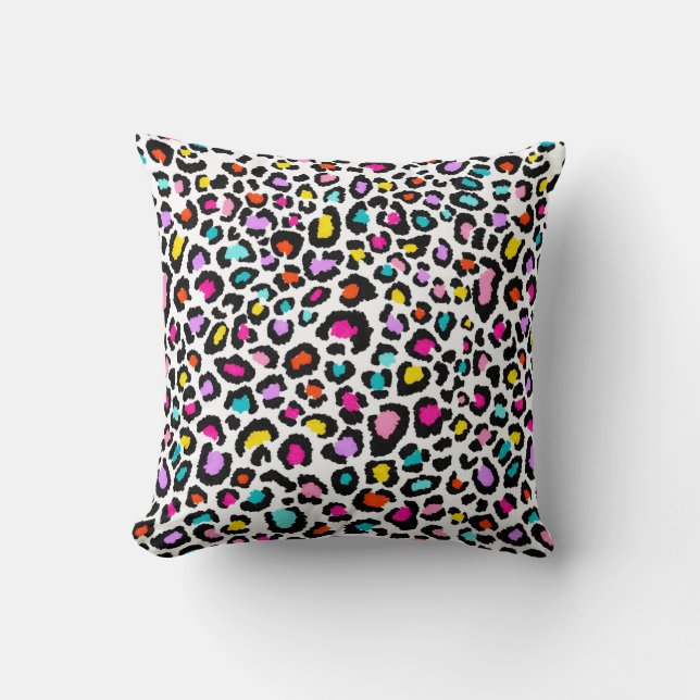Rainbow Leopard Pattern Cushion (Front)