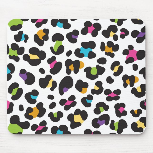 Rainbow Leopard Pattern Mouse Mat (Front)