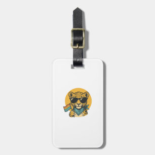 Rainbow Leopard Pride Flag Vintage Vector Design_1 Luggage Tag
