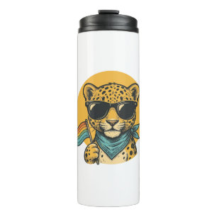 Rainbow Leopard Pride Flag Vintage Vector Design_1 Thermal Tumbler