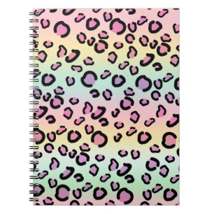 Rainbow Leopard Print Aesthetic Cheetah Pattern Notebook