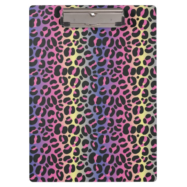 Rainbow Leopard Print Clipboard (Front)