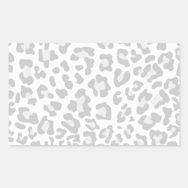 Rainbow Leopard Print Collection - Grey Rectangular Sticker (Front)