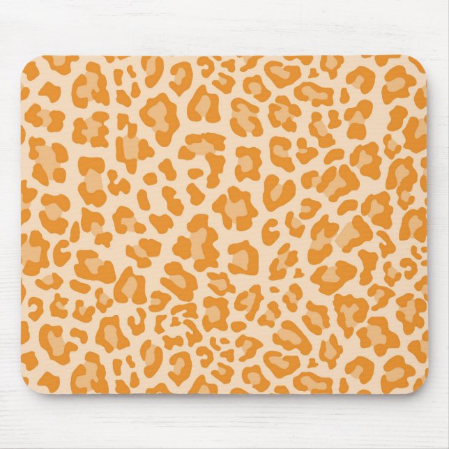 Rainbow Leopard Print Collection - Orange Mouse Mat (Front)