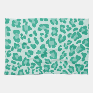 Rainbow Leopard Print Collection - Seafoam Green Tea Towel