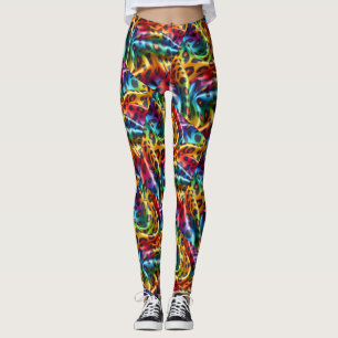 Rainbow Leopard Print Leggings   Psychedelic