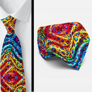 Rainbow Leopard Print Neck Tie