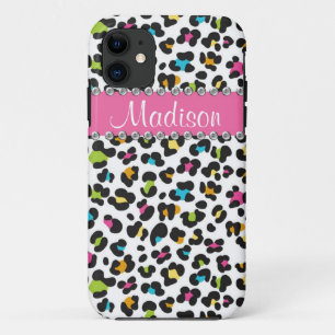 Rainbow Leopard Rhinestone Leopard BLING iPhone iPhone 11 Case