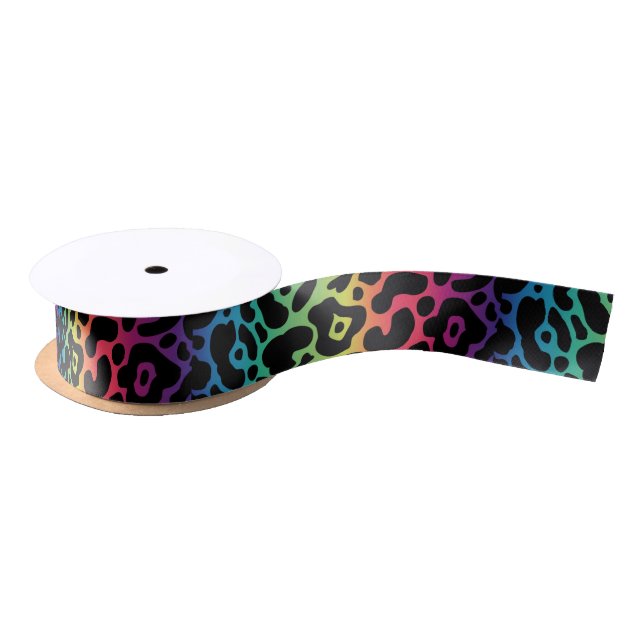 Rainbow Leopard Ribbon Satin Ribbon (Spool)