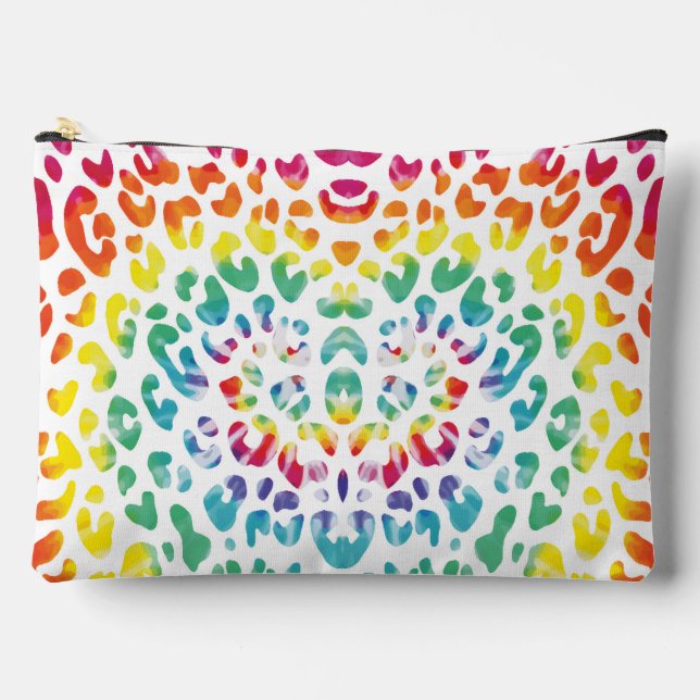 Rainbow leopard spots  accessory pouch (Front)