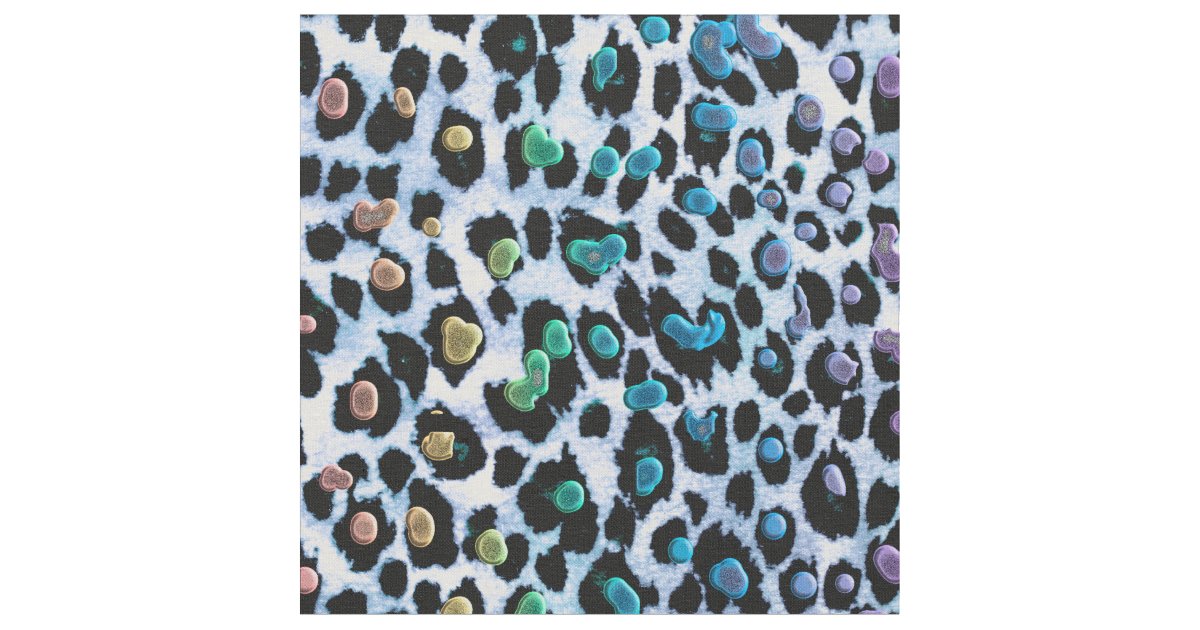 Rainbow Leopard Spots Animal Print Fabric | Zazzle.co.uk